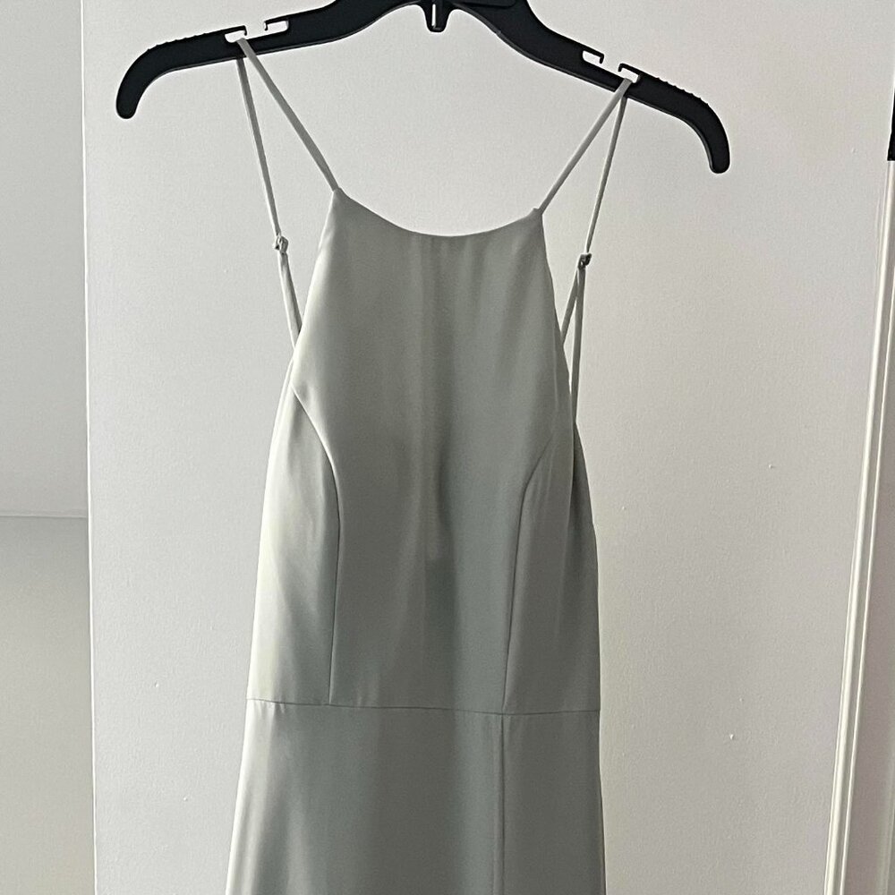 Jenny Yoo Kayla A-Line Halter Morning Mist Size 4